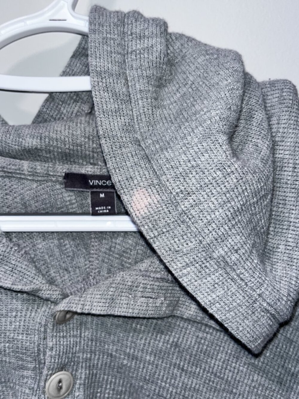 Vince Heather Gray Cotton Knit Hoodie Size M - Picture 4 of 4